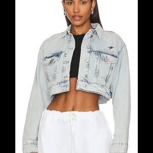 All Saints Cona Cropped Denim Jacket